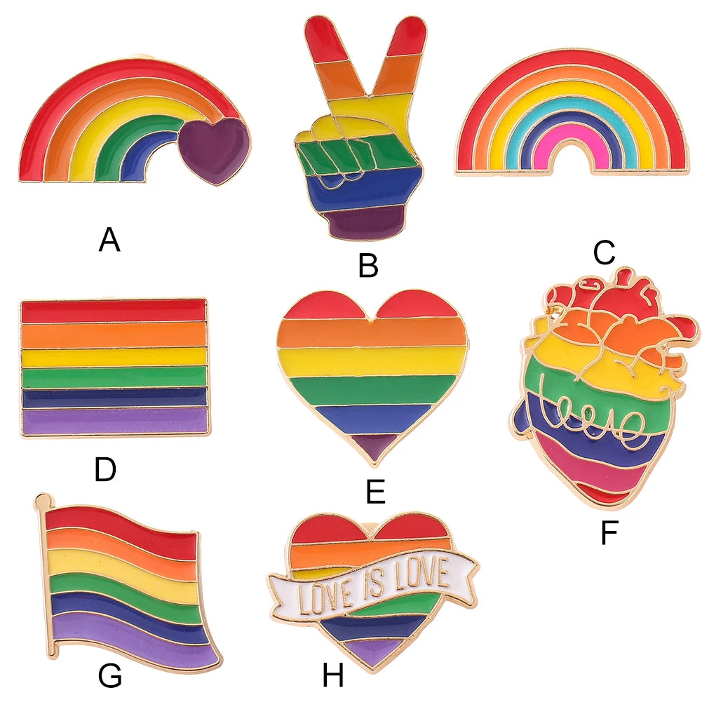 Rainbow Colorful Pin Brooches Metal Pride Buttons Pins Versatile Unisex for Backpack Clothing Decor-Dollar Bargains Online Shopping Australia