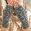 Women Winter Fingerless Gloves Warm Soft Wool Knitted Mittens Elegant Wrist Arm Hand Half Finger Elastic Short Gloves-Dollar Bargains Online Shopping Australia