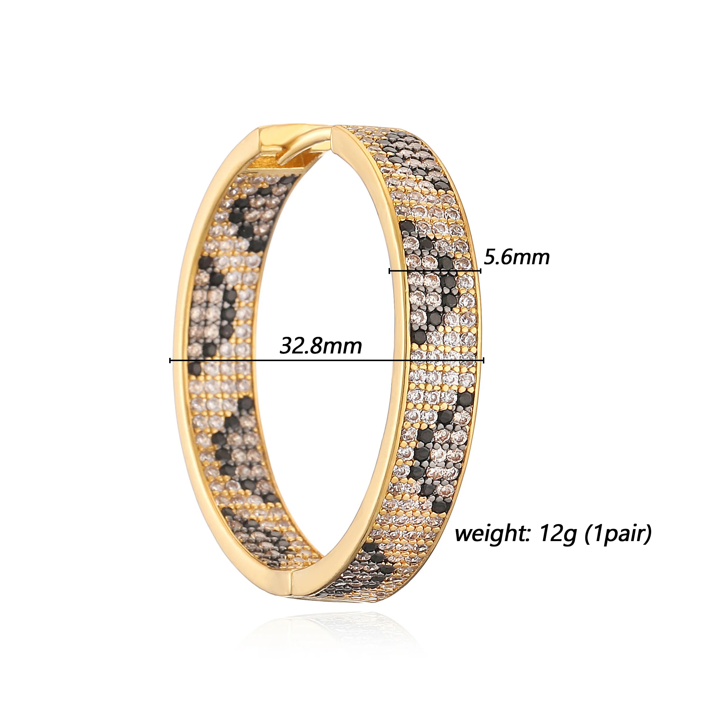 Leopard Print hoop Earrings rings necklace Fashion black white Cubic Zirconia women Geometric Jewelry set-Dollar Bargains Online Shopping Australia