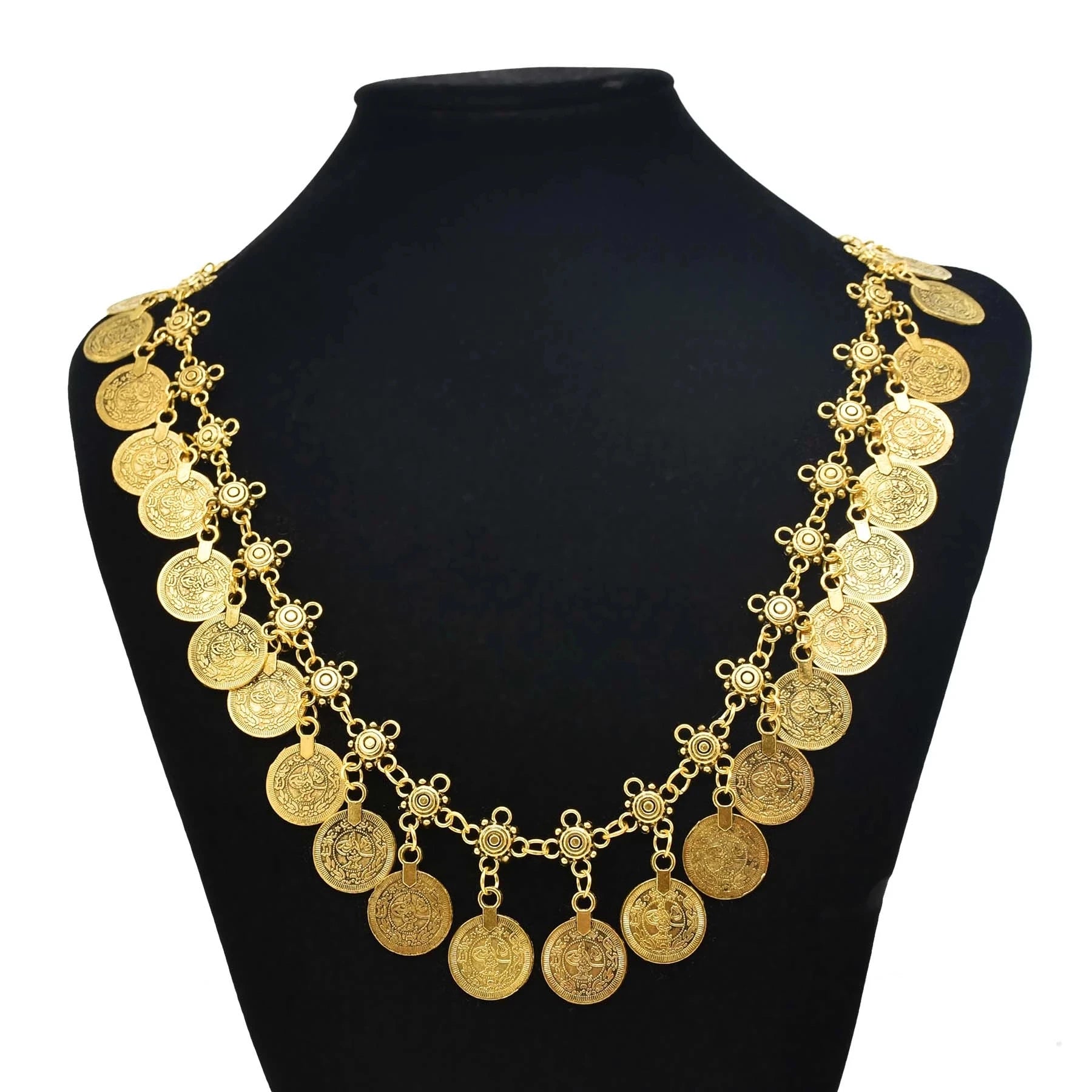 Boho Vintage Ethnic Metal Coins Necklace for Women Gypsy Choker Collar Statement Necklaces Afghan Turkish Maxi Festival Jewelry-Dollar Bargains Online Shopping Australia