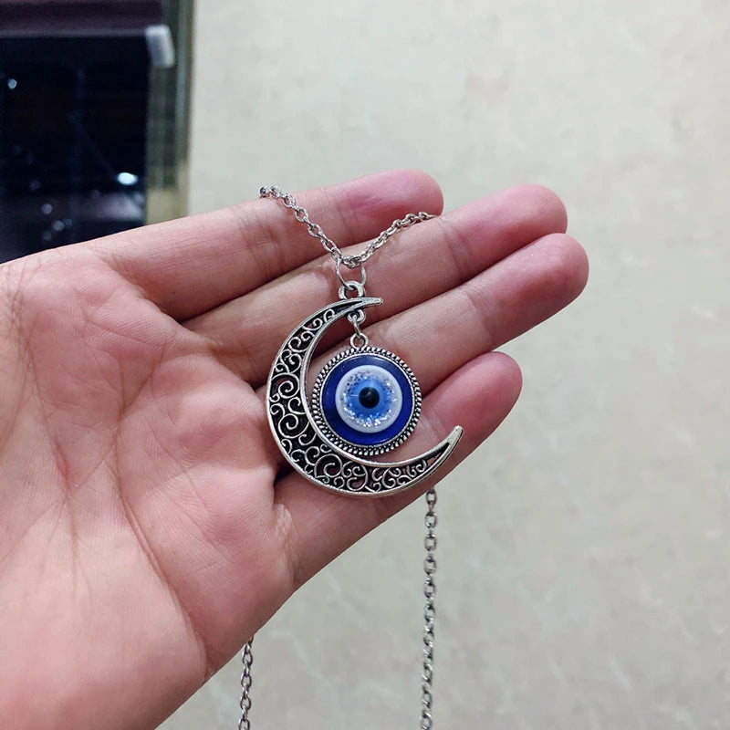 Punk Evil Eye Necklaces Blue Eyeball Connect Exaggeration Multiple Dense Evil Eyes Necklace-Dollar Bargains Online Shopping Australia