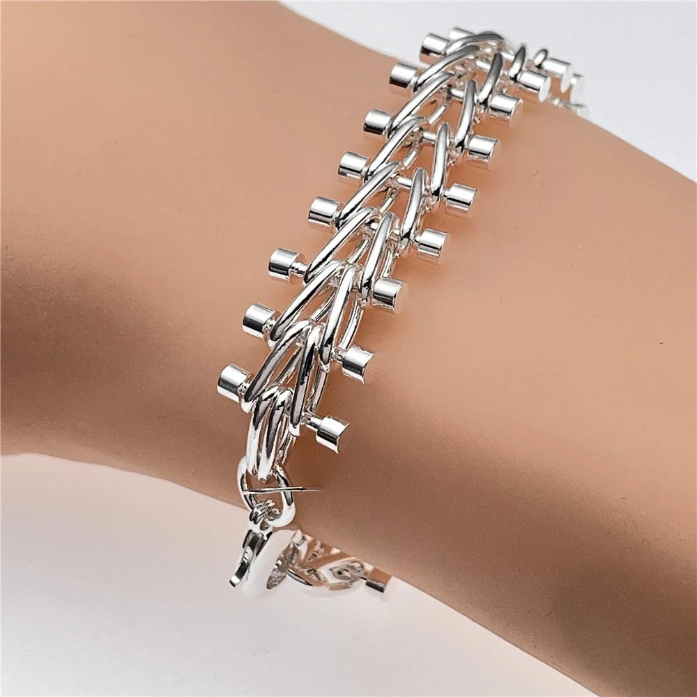 Silver Bracelet Elegant Chain High Quality Jewelry For Men Women Christmas Gifts-Dollar Bargains Online Shopping Australia