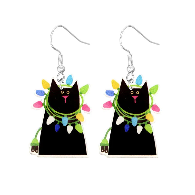 Cute Cat Design Dangle Earrings Acrylic Jewelry Adorable Gift For Women Girls Daily Casual Frog Bee Pig Hamster-Dollar Bargains Online Shopping Australia