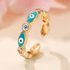 Bohemia Lucky Turkish Blue Evil Eye Rings Dripping Oil Open Adjustable Finger Rings for Women Jewelry Gift-Dollar Bargains Online Shopping Australia