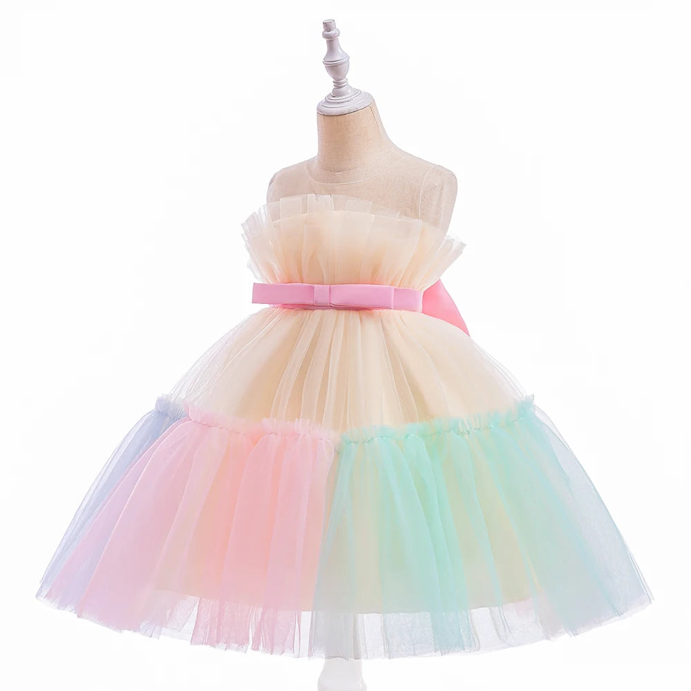 Girl Ruffles Princess Dress Toddler Infantil Wedding Party Prom Gown Kids Evening Bridesmaid Tulle 1 Years Birthday Pink Dresses-Dollar Bargains Online Shopping Australia