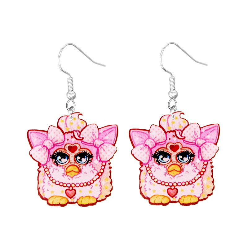 Cute Cat Design Dangle Earrings Acrylic Jewelry Adorable Gift For Women Girls Daily Casual Frog Bee Pig Hamster-Dollar Bargains Online Shopping Australia