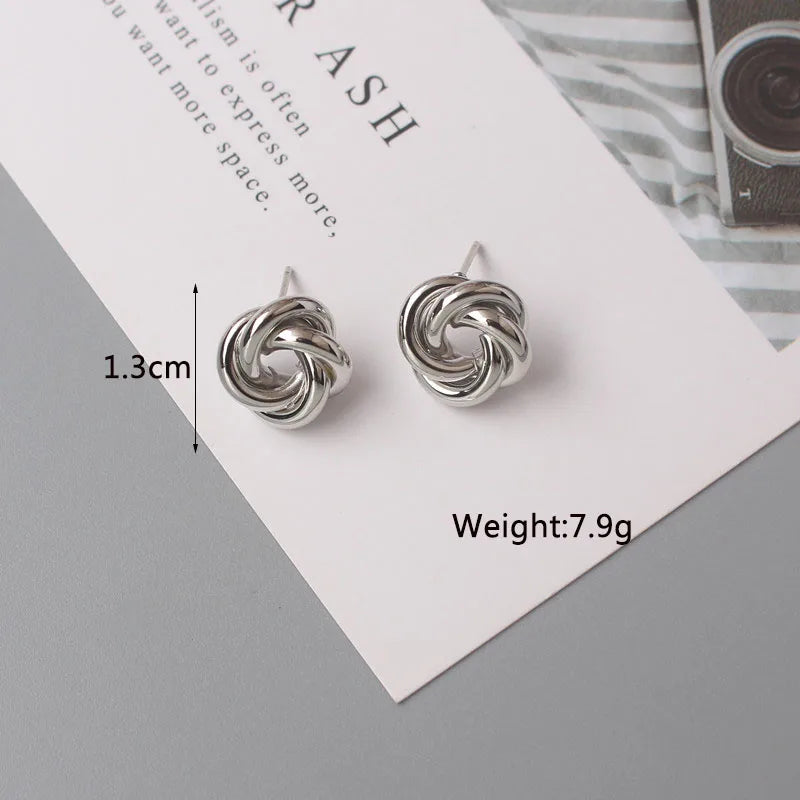 Big Vintage Metal Twisted Stud Earrings For Women Charm Gold Color Maxi Statement Spiral Whirlpool Earrings Jewelry-Dollar Bargains Online Shopping Australia