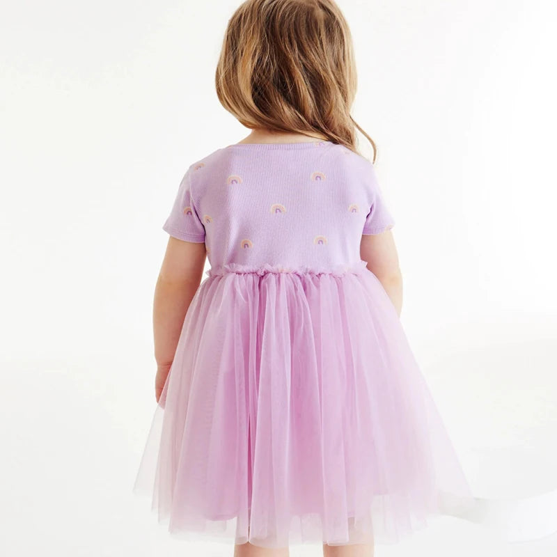 Girls Clothes Summer Rainbow Purple Mesh Princess Dress Girls Dresses Wedding Party Dress for Kids Summer-Dollar Bargains Online Shopping Australia