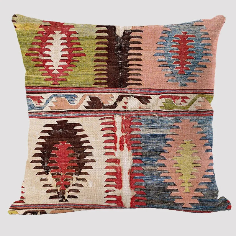 Bohemian Patterns Linen Cushions Case Multicolors Abstract Ethnic Geometry Print Decorative Pillows Case Living Room Sofa Pillow-Dollar Bargains Online Shopping Australia