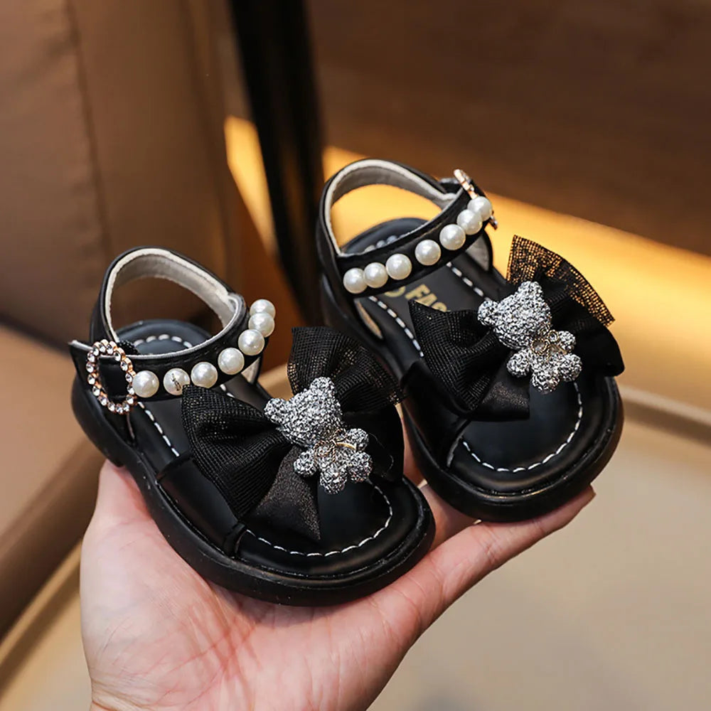 Summer Princess Sandals For Baby Girls Cute Bear Bow Fashion Toddler Shoes Soft-soled Breathable Casual Shoes For Infant Baby-Dollar Bargains Online Shopping Australia