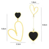 Gold Plated Asymmetric Mismatched Earrings Stainless Steel Heart Statement Earrings For Women-Dollar Bargains Online Shopping Australia