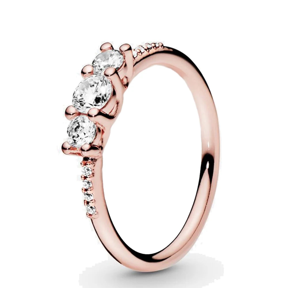 925 Sterling Silver Rings Women Infinity Love Heart Crown Engagement Wedding Ring Rose Gold Crystals Luxury Jewelry-Dollar Bargains Online Shopping Australia