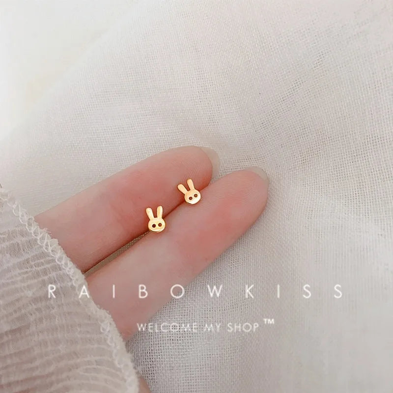 silver-plate Gold Color Mini Small Butterfly Heart Stud Earring For Women Cartilage Helix Tragus Ear Piercing Jewelry Gift-Dollar Bargains Online Shopping Australia