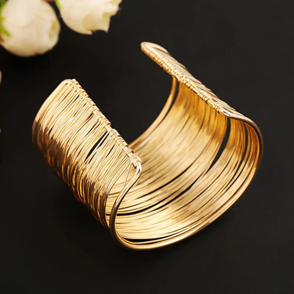 Fashion Women's Arm Cuff Bangle Bracelet Multilayer Metal Wires Strings Open Bangle Wide Cuff Bracelet Bangle For Women-Dollar Bargains Online Shopping Australia