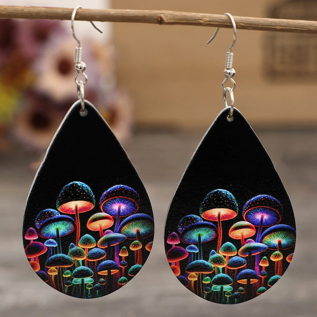 Vintage Bohemian Style Gothic Mushroom Decorative Hoop Earrings Niche Alloy Jewellery Creative Gifts for Women Girls-Dollar Bargains Online Shopping Australia