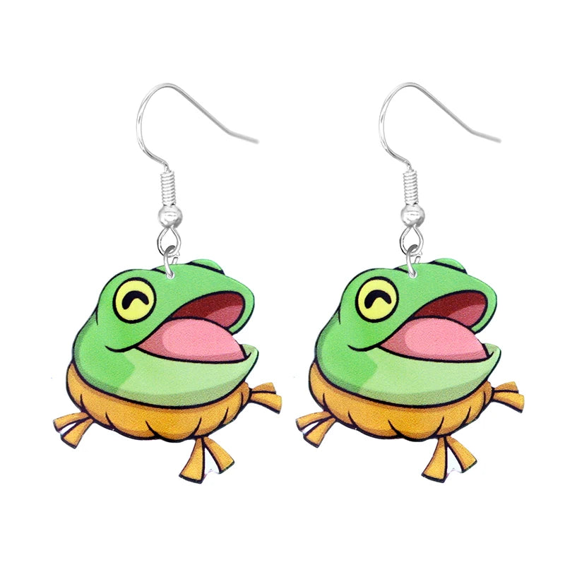 Cute Cat Design Dangle Earrings Acrylic Jewelry Adorable Gift For Women Girls Daily Casual Frog Bee Pig Hamster-Dollar Bargains Online Shopping Australia