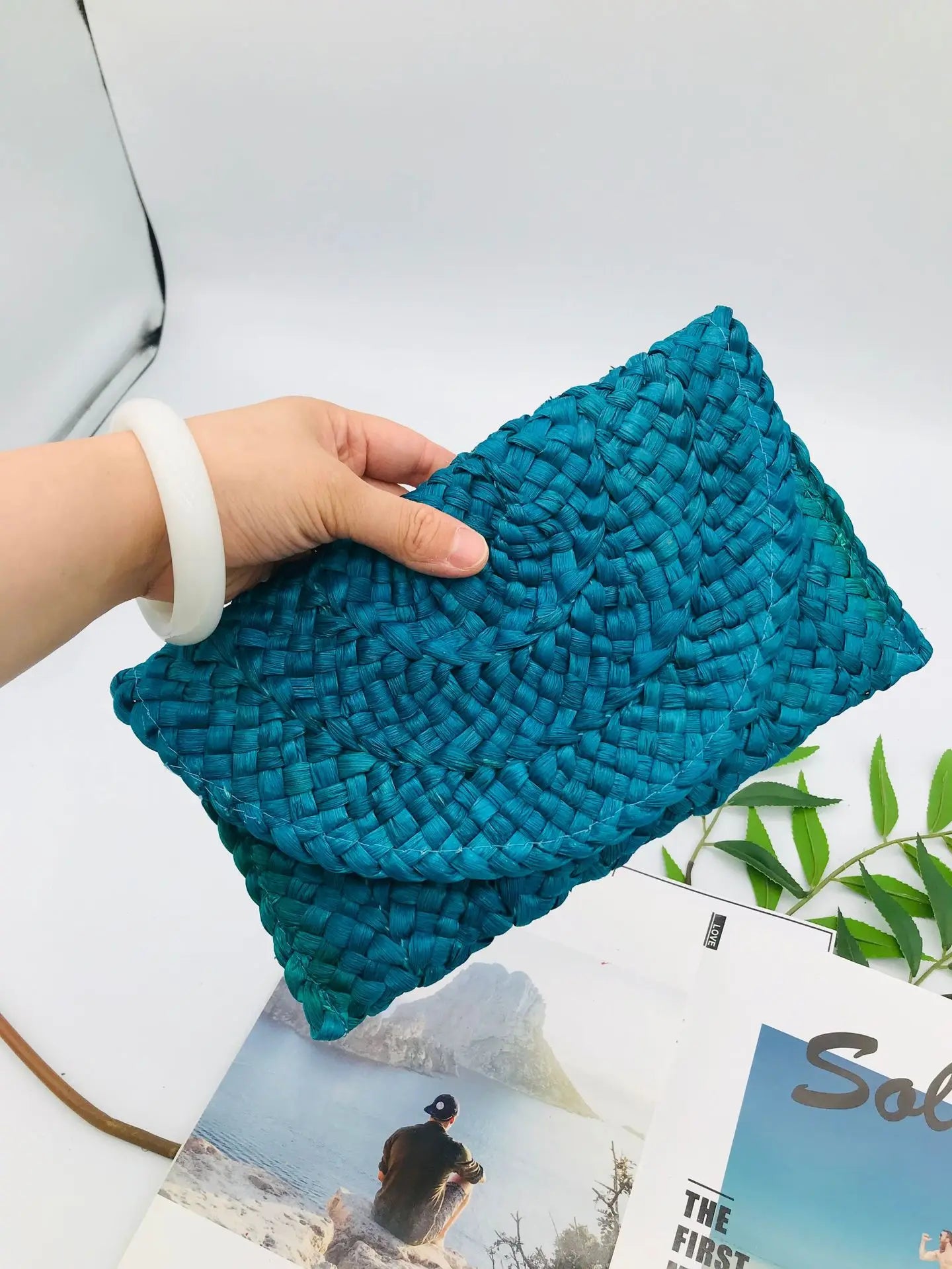 Women Flap Envelope Bags Fashion Summer Beach Bag Handmade Wallet Straw Knitted Handbag Lady Coin Phone Long Purse Clutches-Dollar Bargains Online Shopping Australia