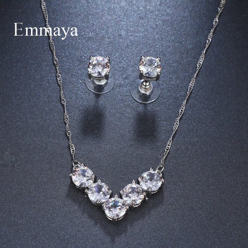 Luxury Pearl Bridal Jewelry Sets for Women Fashion Cubic Zirconia Earrings Necklace Wedding Accessories-Dollar Bargains Online Shopping Australia