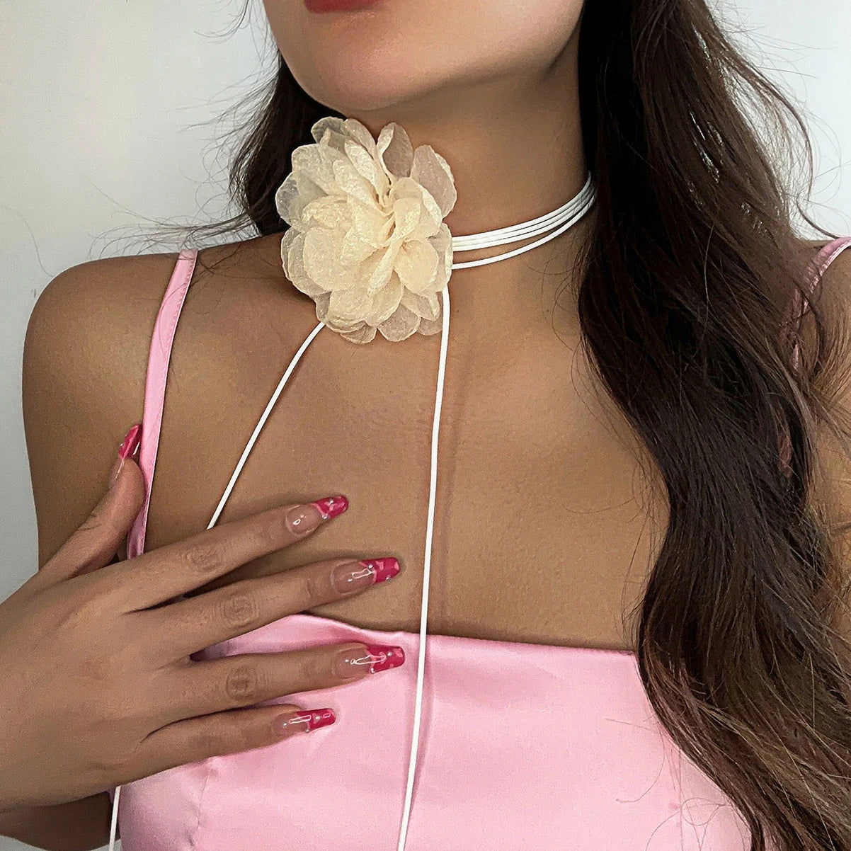 Romantic Gothic Big Rose Flower Clavicle Chain Necklace for Women Ladies Korean Fashion Adjustable Rope Choker Y2K Accessories-Dollar Bargains Online Shopping Australia