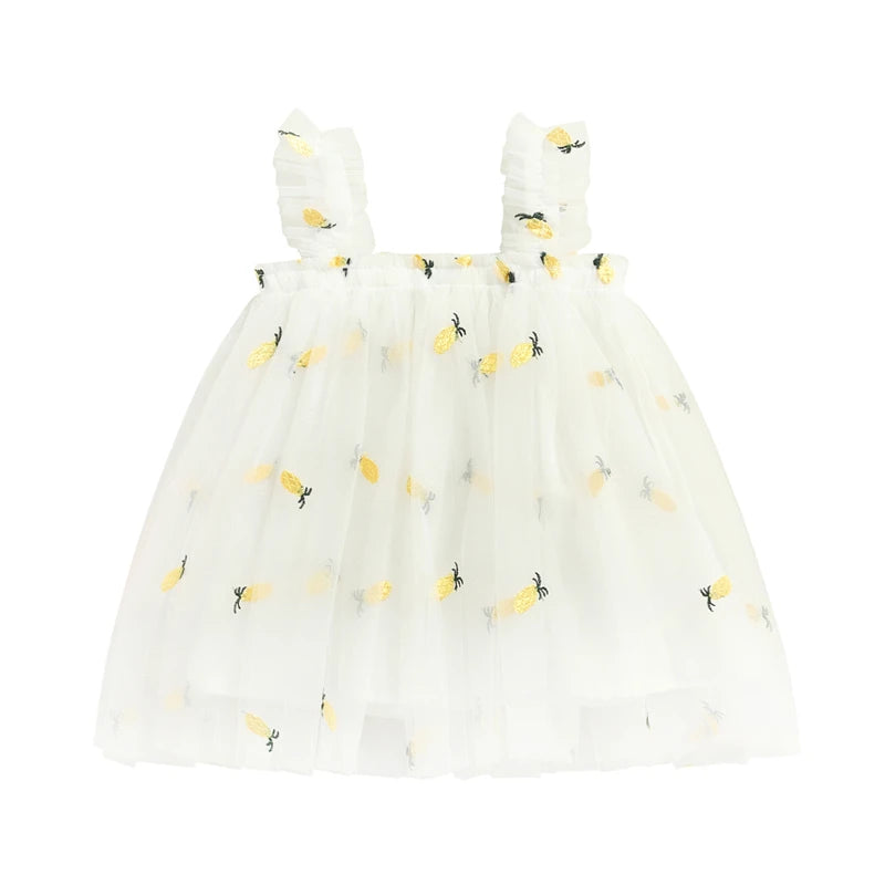 Toddler Dress Kids Girls Party 2023 Summer Sleeveless Daisy Floral Tutu Dress Layered Tulle Dress Princess Birthday Dresses-Dollar Bargains Online Shopping Australia