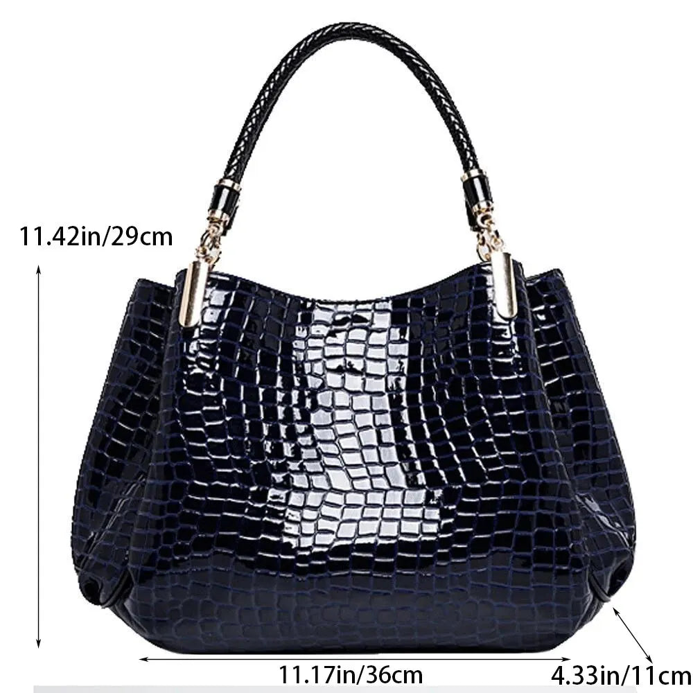 Women's Bag Large Capacity Tote Daily Commute Women's Shoulder Bag Crocodile Print Bright Face Handbag Shopping-Dollar Bargains Online Shopping Australia