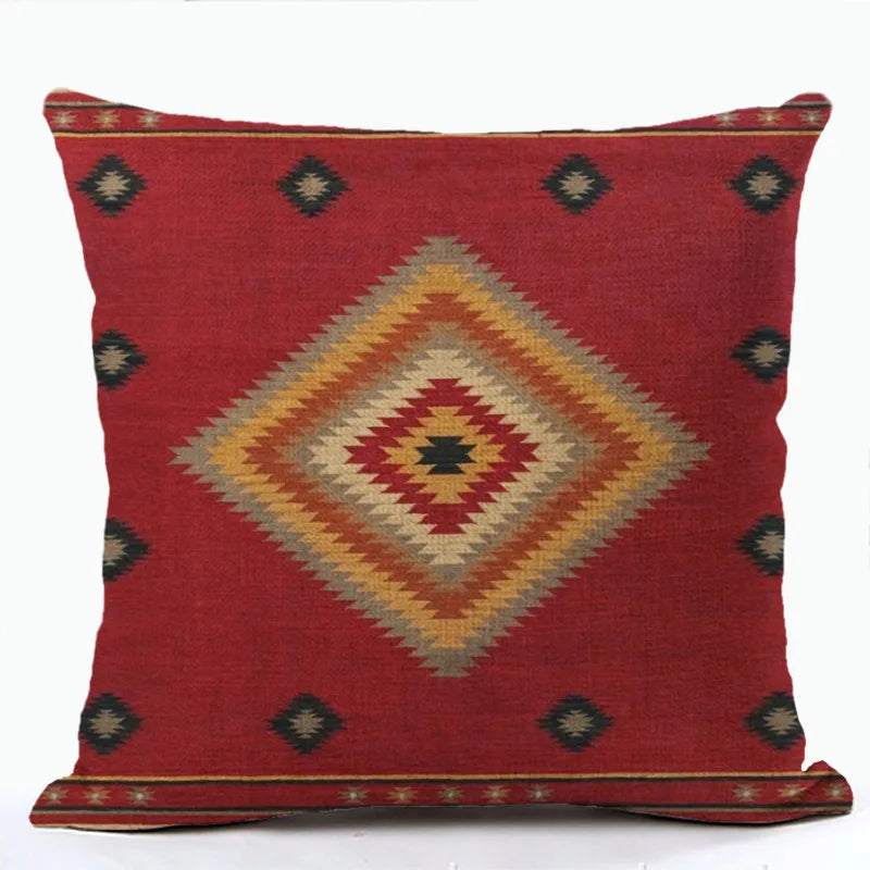 Bohemian Patterns Linen Cushions Case Multicolors Abstract Ethnic Geometry Print Decorative Pillows Case Living Room Sofa Pillow-Dollar Bargains Online Shopping Australia