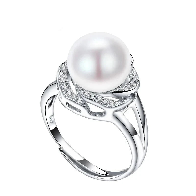 925 sterling silver jewelry big natural pearl rings for women stone ring adjustable-Dollar Bargains Online Shopping Australia