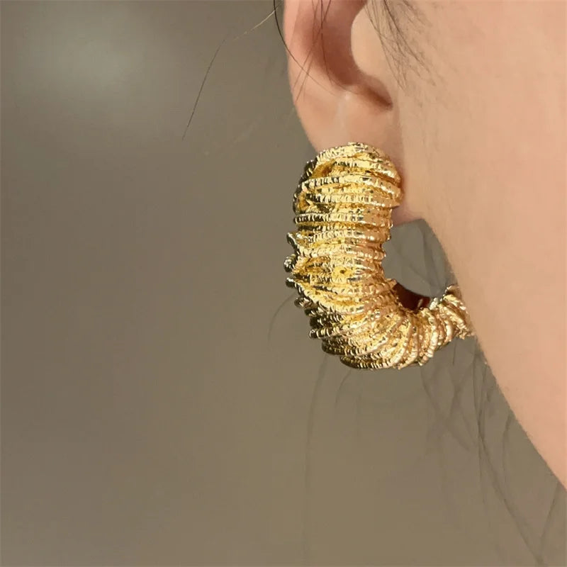 Geometric Metal Irregular Grain Stud Earrings For Women Punk Style Personality Earrings Travel Party Jewelry Gift-Dollar Bargains Online Shopping Australia