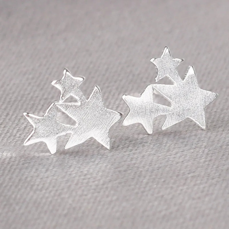 925 Silver Needles Lovely Mini Stud Earrings Women Cute Heart Star Moon Daisy Christmas Xmas Planet Butterfly Ear Studs-Dollar Bargains Online Shopping Australia