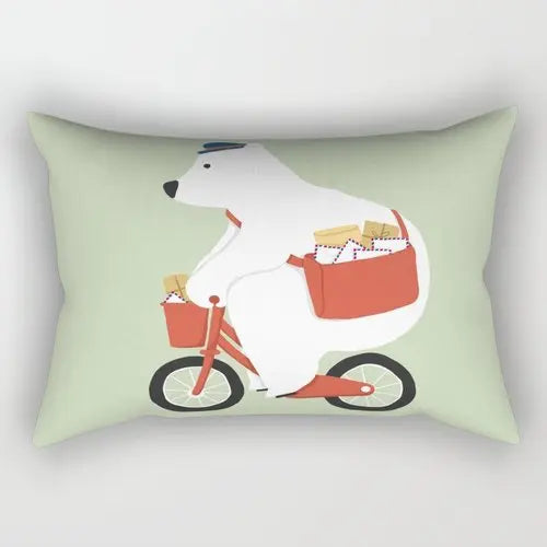 Nordic Cartoon Animal Throw Pillow Rectangular Sofa Cushion Lumbar Pillow Cushion Bedroom Pillow Living Room decoration-Dollar Bargains Online Shopping Australia