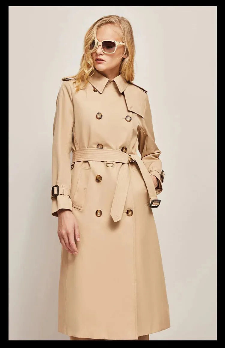 Women's Trench Coat Outerwears Double Breasted Pockets Overcoat Female-Dollar Bargains Online Shopping Australia