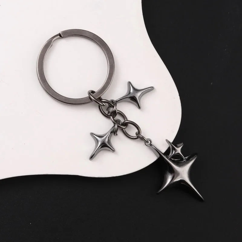 Y2K Keychains Star Moon Metal Key Rings For Women Men Friendship Gift Handbag Decoration Handmade Jewelry-Dollar Bargains Online Shopping Australia