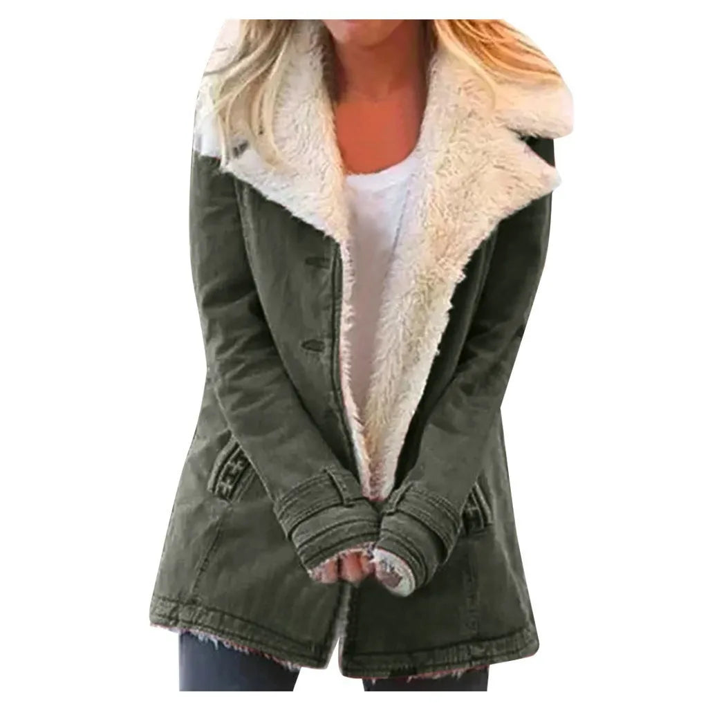 Women Warm Faux Fur Fleece Coat Jacket Lamb Wool Thickened Clothing-Dollar Bargains Online Shopping Australia