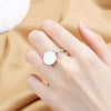 Women's Fashion Geometric Open Rings Accessory Black/White Round Epoxy Glossy Disk Female Trendy Golden Ring Jewelry Best Gifts-Dollar Bargains Online Shopping Australia