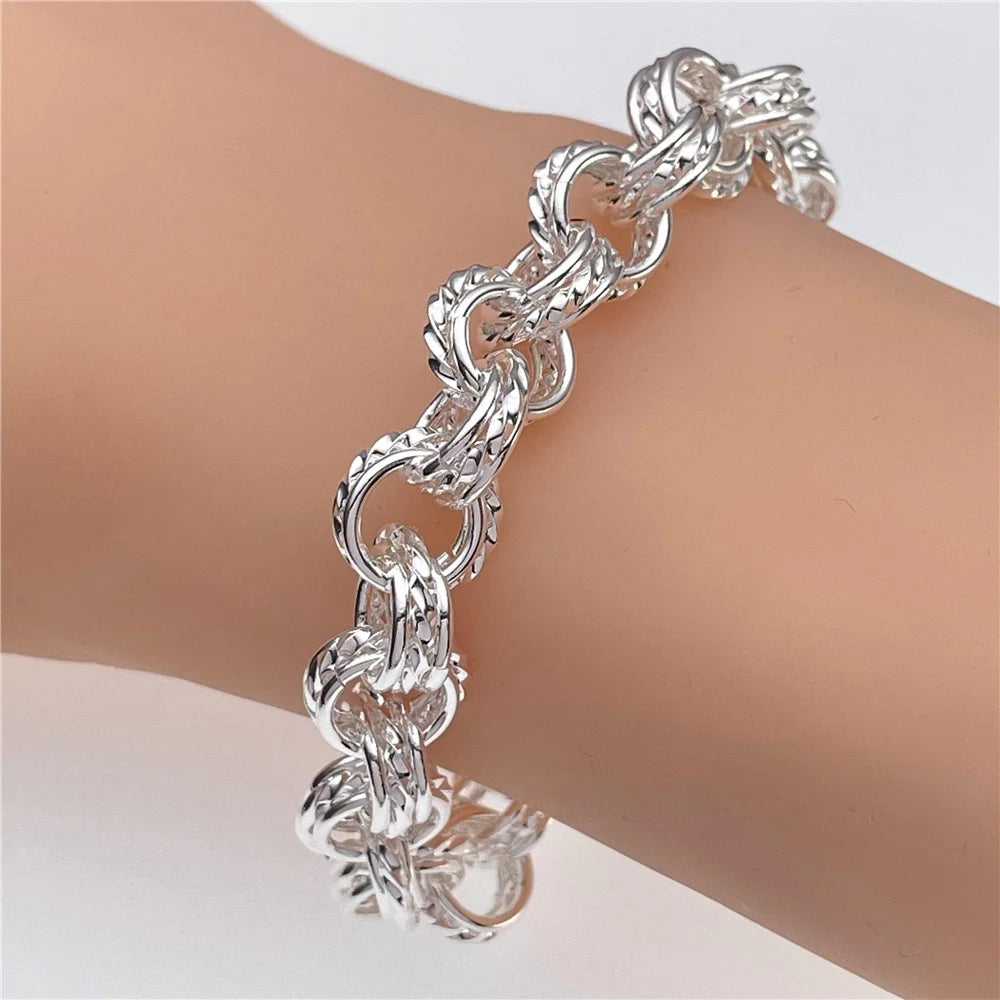 Silver Bracelet Elegant Chain High Quality Jewelry For Men Women Christmas Gifts-Dollar Bargains Online Shopping Australia