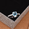 Real 925 Sterling Silver Peacock Blue Aquamarine Zircon Ring Party Engagement Wedding Fashion Rings Jewelry Gifts for Women Men-Dollar Bargains Online Shopping Australia