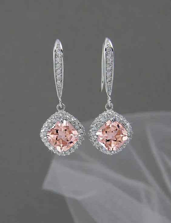 Exquisite Fashion Silver Color Inlaid White Zircon Dangle Earring for Women Trendy Party Engagement Wedding Jewelry-Dollar Bargains Online Shopping Australia