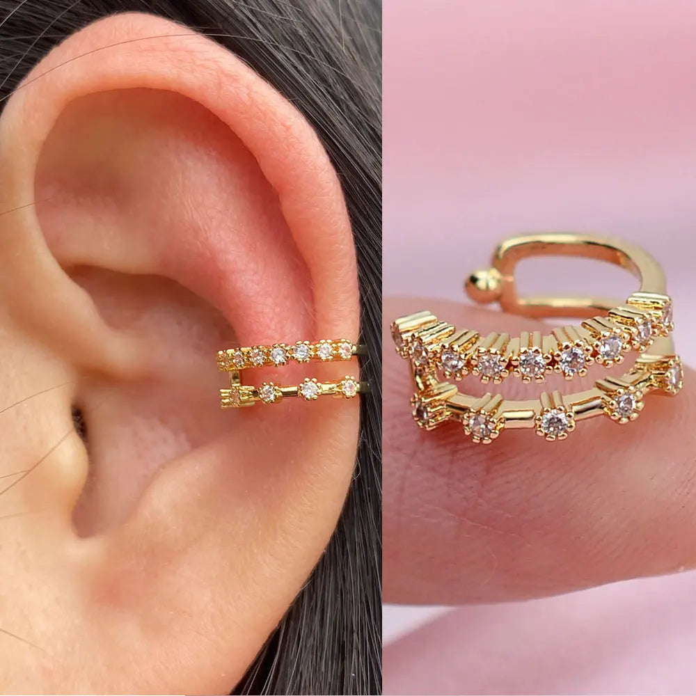 Climber Ear Cuff Ear Clip for Women CZ No Pierced C Shape Geometric-Dollar Bargains Online Shopping Australia