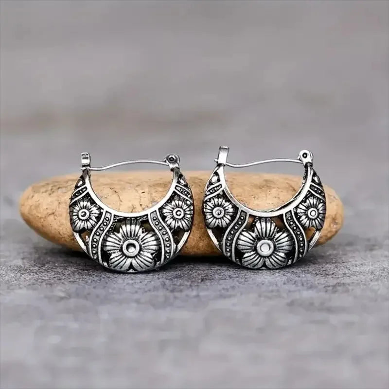 Vintage Bohemian Style Gothic Mushroom Decorative Hoop Earrings Niche Alloy Jewellery Creative Gifts for Women Girls-Dollar Bargains Online Shopping Australia