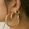 18k Gold Plated Stainless Steel Luxury Statement Circle Hoop Earring Women Teenager Girls Jewelry Non Tarnished-Dollar Bargains Online Shopping Australia