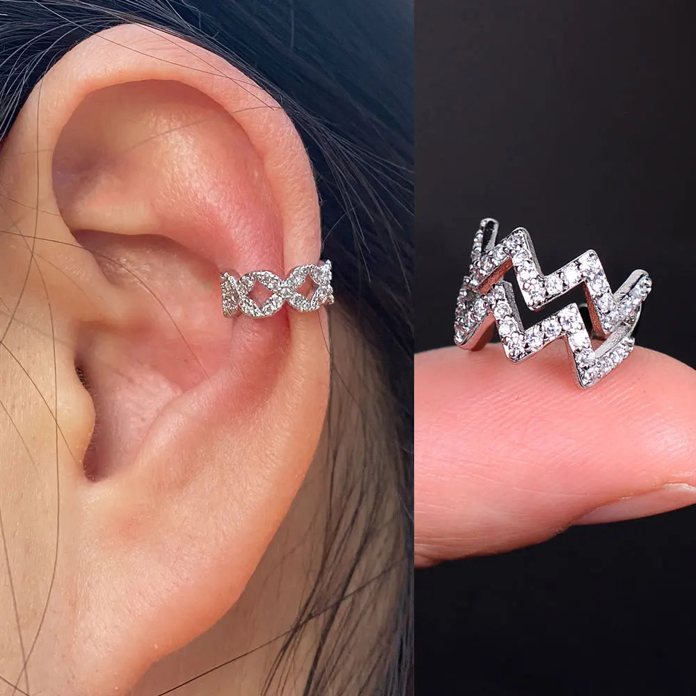 Climber Ear Cuff Ear Clip for Women CZ No Pierced C Shape Geometric-Dollar Bargains Online Shopping Australia