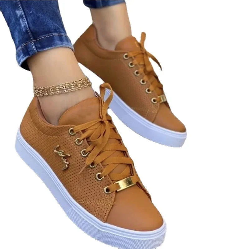 Vulcanized Shoes Women Sneakers Flat Lace Up Outdoor Walking Sport-Dollar Bargains Online Shopping Australia