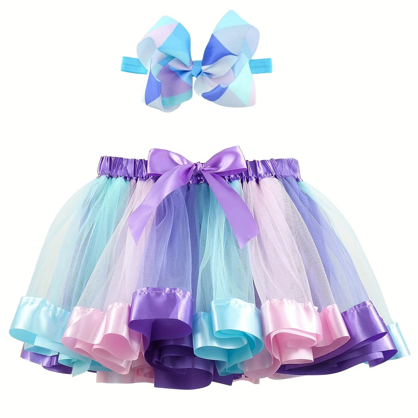 Mini skirt Party With Hairpin Tutu Skirt Baby Girl Skirts Princess Rainbow Tulle Skirts Girls Clothes Children Clothing-Dollar Bargains Online Shopping Australia