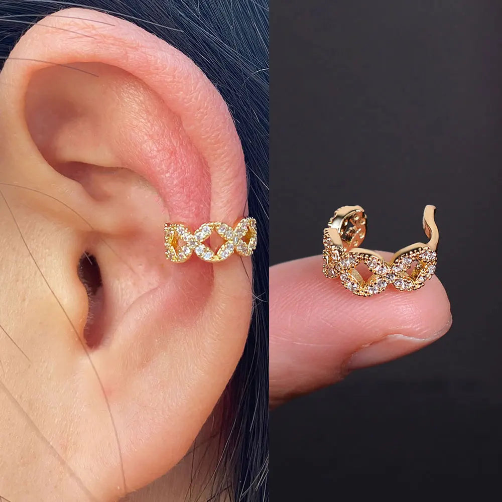 Climber Ear Cuff Ear Clip for Women CZ No Pierced C Shape Geometric-Dollar Bargains Online Shopping Australia