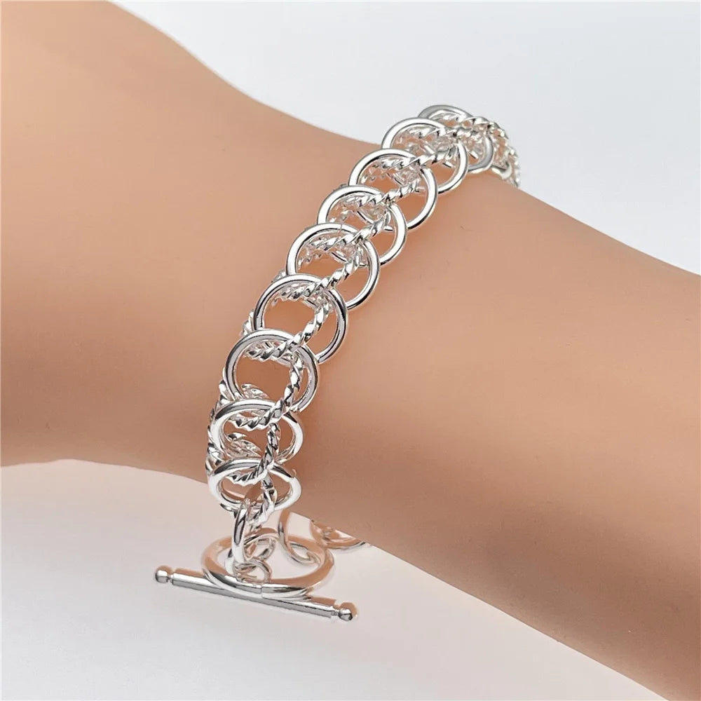 Silver Bracelet Elegant Chain High Quality Jewelry For Men Women Christmas Gifts-Dollar Bargains Online Shopping Australia