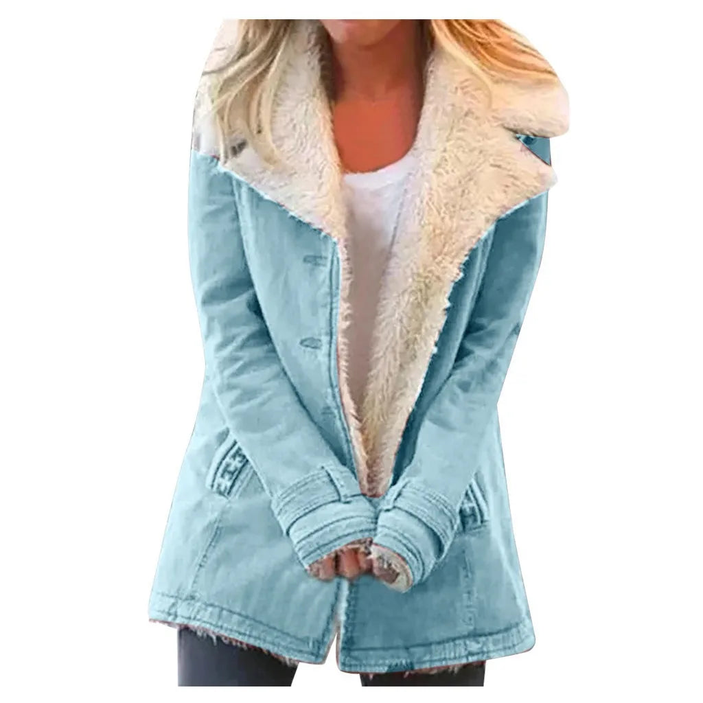 Women Warm Faux Fur Fleece Coat Jacket Lamb Wool Thickened Clothing-Dollar Bargains Online Shopping Australia