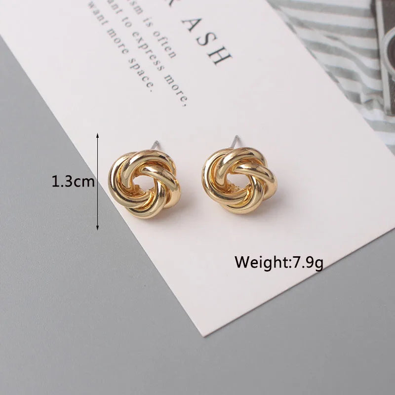 Big Vintage Metal Twisted Stud Earrings For Women Charm Gold Color Maxi Statement Spiral Whirlpool Earrings Jewelry-Dollar Bargains Online Shopping Australia