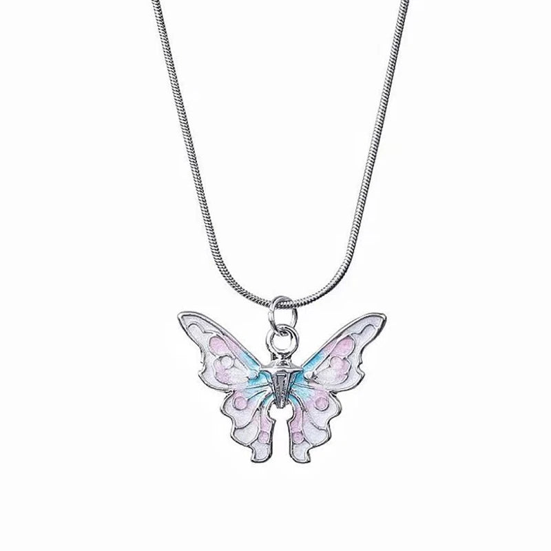 Flower Star Butterfly Pendant Necklaces for Women Vintage Elegant Snake Chains Necklace Y2K Jewelry-Dollar Bargains Online Shopping Australia