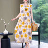 Vintage Summer Dress Vestido Print Natural Regular Sleeveless O-neck Cotton Dresses Women Clothing Plus Size-Dollar Bargains Online Shopping Australia