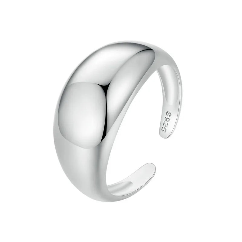 925 Sterling Silver Chunky Rings for Women Adjustable Bold Thick Statement Rings for Women Minimalist Rings-Dollar Bargains Online Shopping Australia